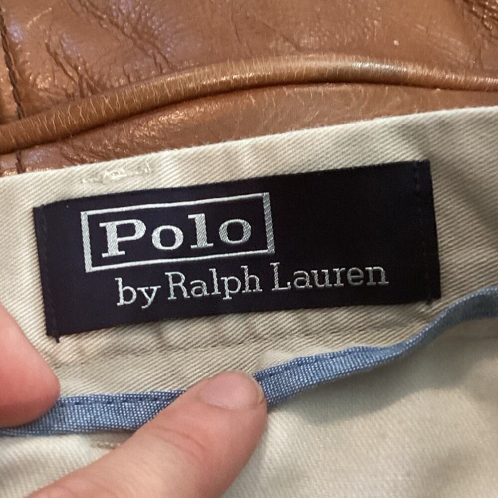 Vtg Polo Ralph Lauren Mens Pleated Shorts 36 Khaki Beige 9 In Preppy Classic 90s - Picture 2 of 10